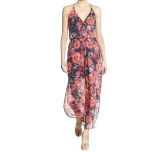 Lush Maxi Dress Women's Small Floral Resort Beach Vacation Elastic Waist Pull On
